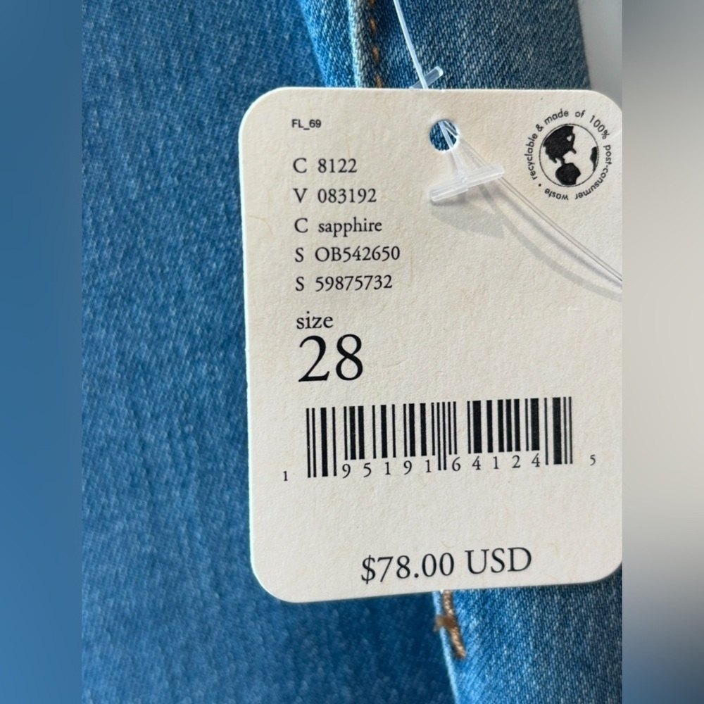 Free People NWT We The Free “Penny Pull on Flare Jeans” in Sapphire! Cotton - Picture 7 of 10